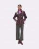 Lola Casademunt Long Faux Leather Bordeaux Biker Τζάκετ