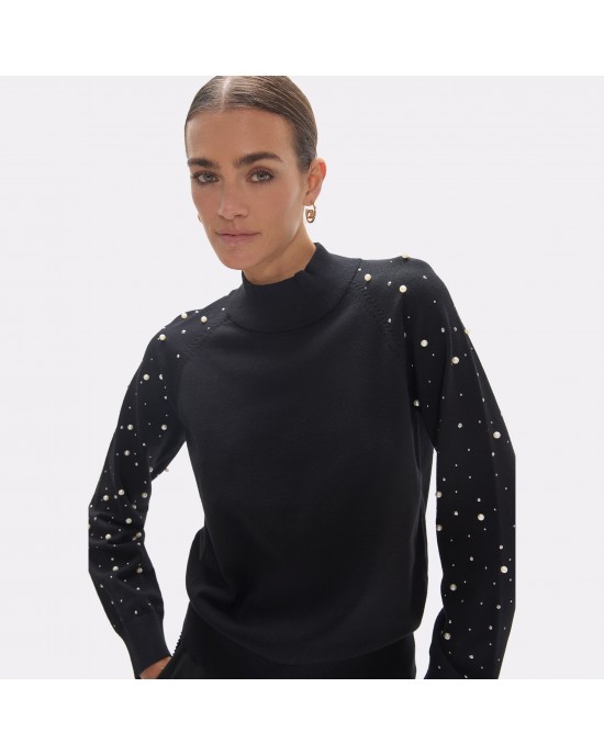 Lola Casademunt Pearl & Studs Black Πουλόβερ