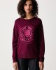 Lola Casademunt Embossed Leopard Burgundy Πουλόβερ