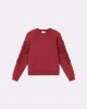 Lola Casademunt Floral Embroidery Sleeve Wine Πουλόβερ