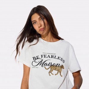 Lola Casademunt Graphic Maison Basic T-shirt White Μπλούζα