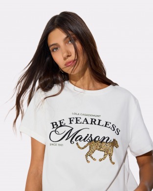 Lola Casademunt Graphic Maison Basic T-shirt White Μπλούζα