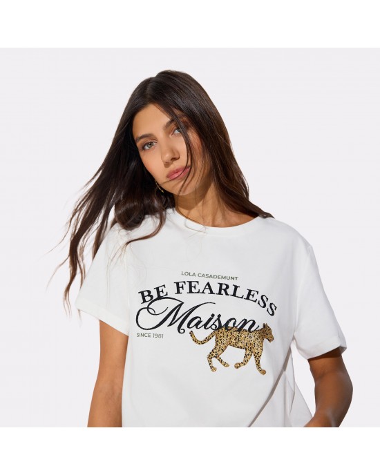 Lola Casademunt Graphic Maison Basic T-shirt White Μπλούζα