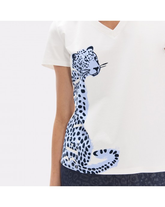 Lola Casademunt Leopard Graphic Be Wild T-shirt White Μπλούζα