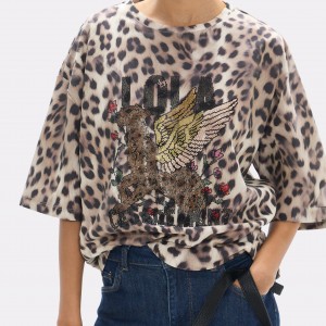Lola Casademunt Leopard Graphic T-shirt Μπλούζα