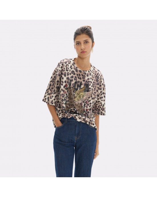 Lola Casademunt Leopard Graphic T-shirt Μπλούζα