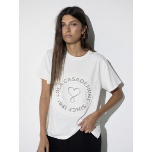 Lola Casademunt Heart Donut Logo T-shirt White Μπλούζα