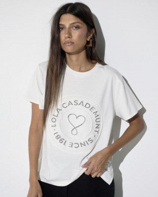 Lola Casademunt Heart Donut Logo T-shirt White Μπλούζα