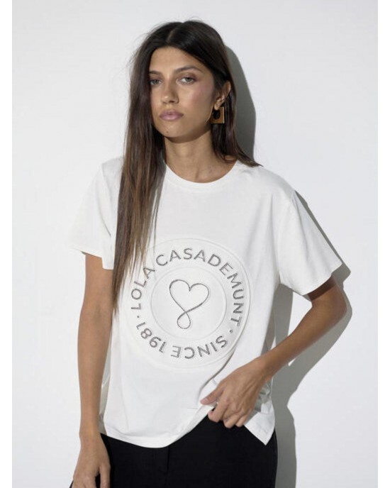 Lola Casademunt Heart Donut Logo T-shirt White Μπλούζα