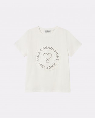 Lola Casademunt Heart Donut Logo T-shirt White Μπλούζα