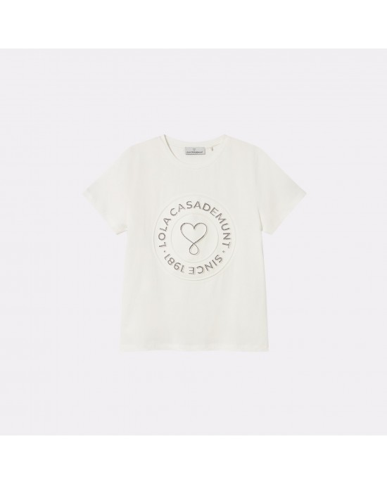 Lola Casademunt Heart Donut Logo T-shirt White Μπλούζα