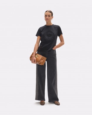 Lola Casademunt Heart Donut Logo T-shirt Black Μπλούζα