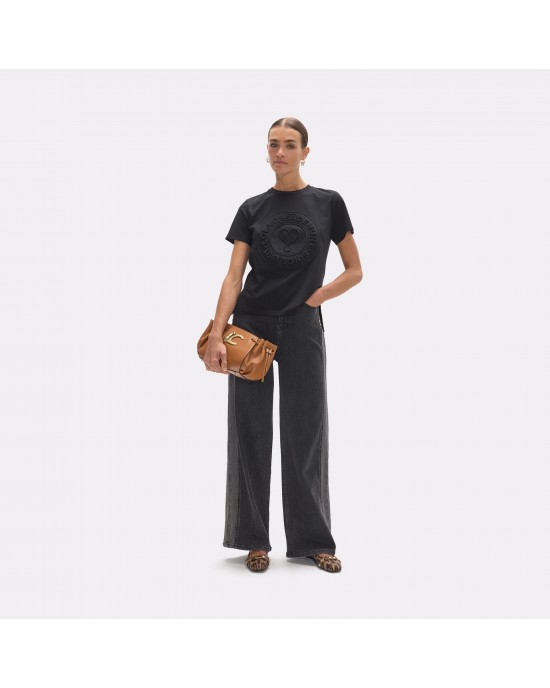 Lola Casademunt Heart Donut Logo T-shirt Black Μπλούζα