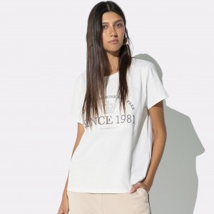 Lola Casademunt Rhinestones & Studs White T-shirt Μπλούζα