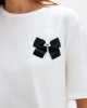 Lola Casademunt Positioned Bows White T-shirt Μπλούζα