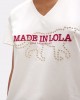 Lola Casademunt V-Neck Embroidered T-shirt White Μπλούζα
