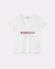 Lola Casademunt V-Neck Embroidered T-shirt White Μπλούζα