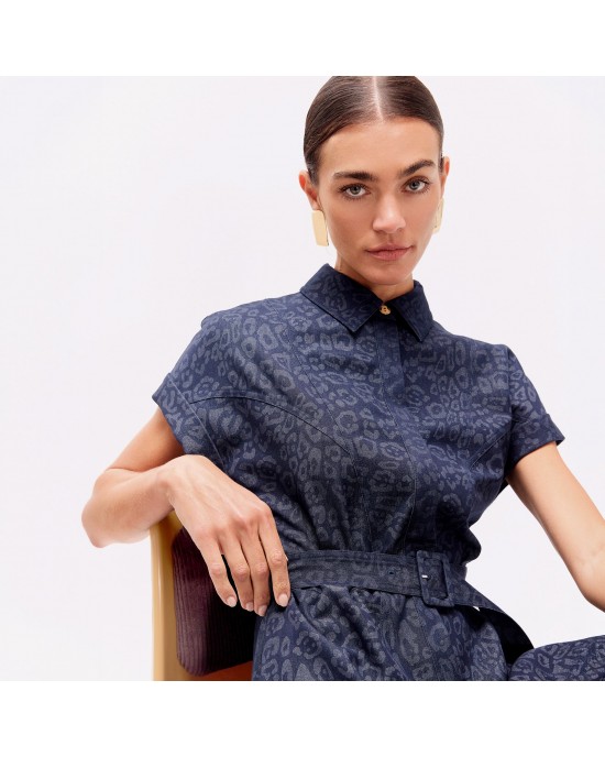 Lola Casademunt Denim Style Blue Long Φόρεμα