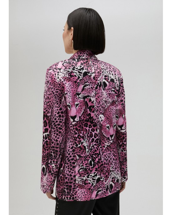 Lola Casademunt Pink Animal Print Σακάκι