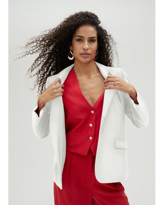 Lola Casademunt Straight Tencel White Σακάκι