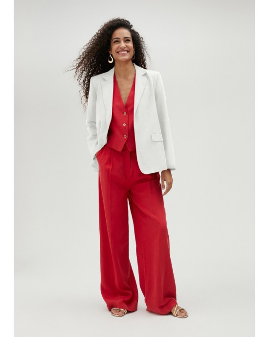 Lola Casademunt Straight Tencel White Σακάκι
