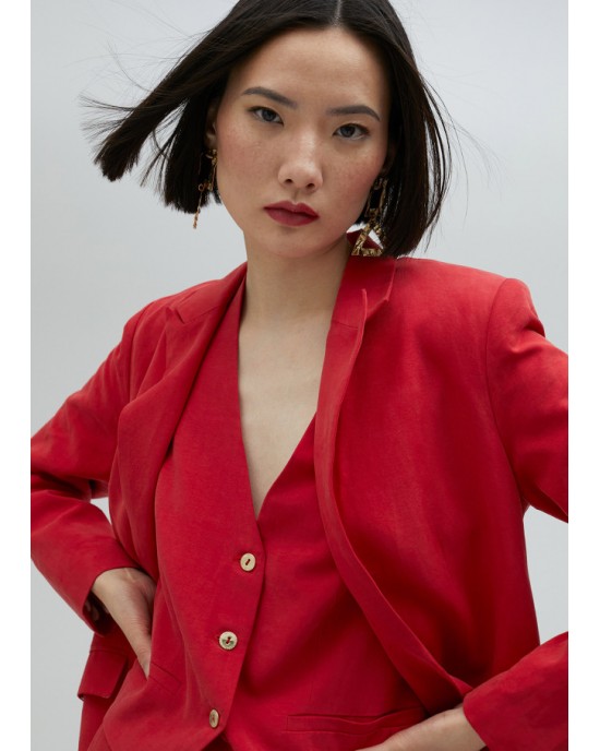 Lola Casademunt Straight Tencel Red Σακάκι