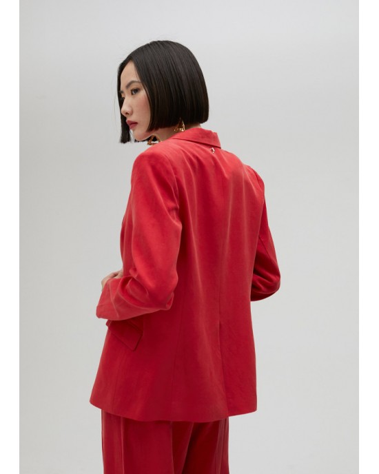 Lola Casademunt Straight Tencel Red Σακάκι
