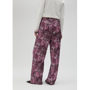 Lola Casademunt Pink Animal Print Straight Leg Παντελόνι