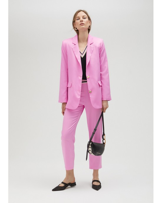 Lola Casademunt Pink Straight Suit Παντελόνι