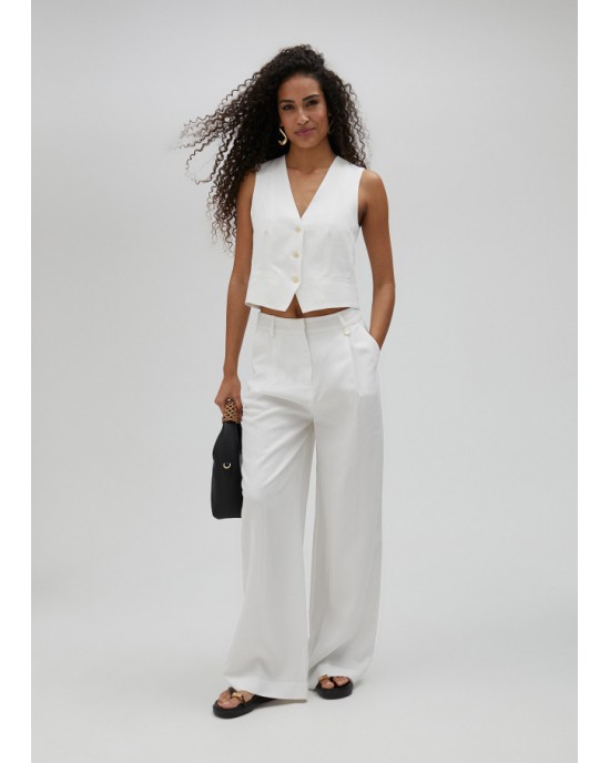 Lola Casademunt Palazzo White Παντελόνι