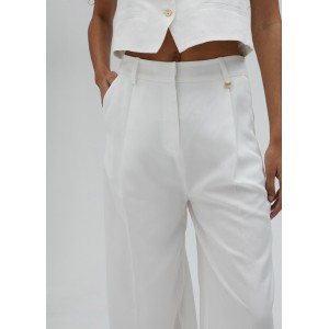 Lola Casademunt Palazzo White Παντελόνι
