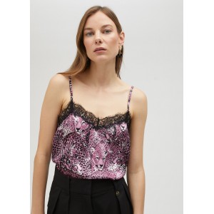 Lola Casademunt Pink Animal Print Camisole Μπλούζα