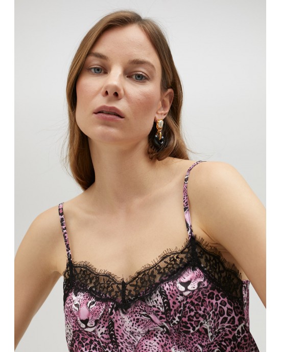 Lola Casademunt Pink Animal Print Camisole Μπλούζα