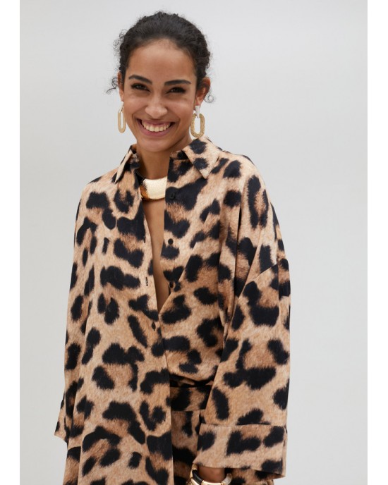 Lola Casademunt Leopard Print Maxi Πουκάμισο & Παντελόνι
