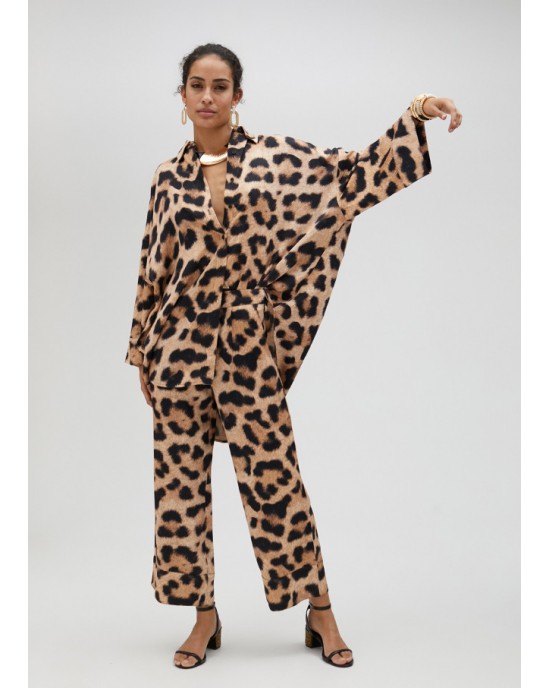 Lola Casademunt Leopard Print Maxi Πουκάμισο & Παντελόνι