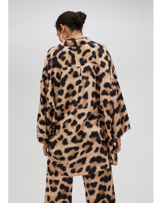 Lola Casademunt Leopard Print Maxi Πουκάμισο & Παντελόνι