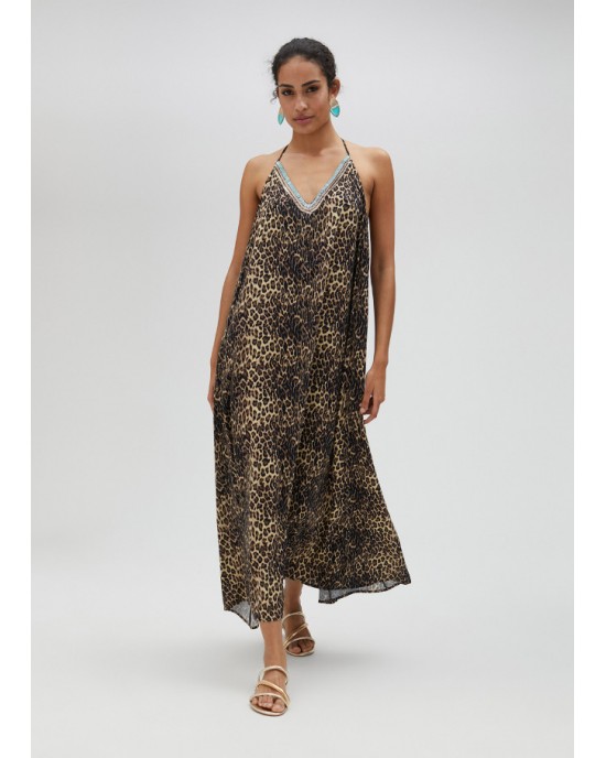Lola Casademunt Leopard Print Kurta Maxi Φόρεμα