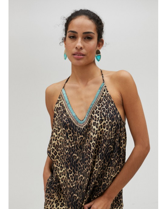 Lola Casademunt Leopard Print Kurta Maxi Φόρεμα