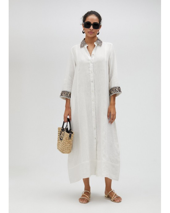 Lola Casademunt Long Shirt Style Kurta White Φόρεμα