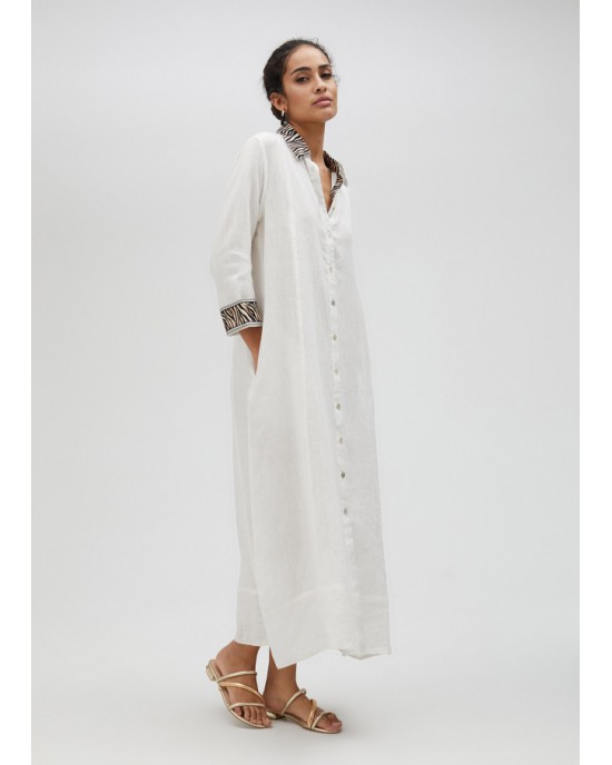 Lola Casademunt Long Shirt Style Kurta White Φόρεμα