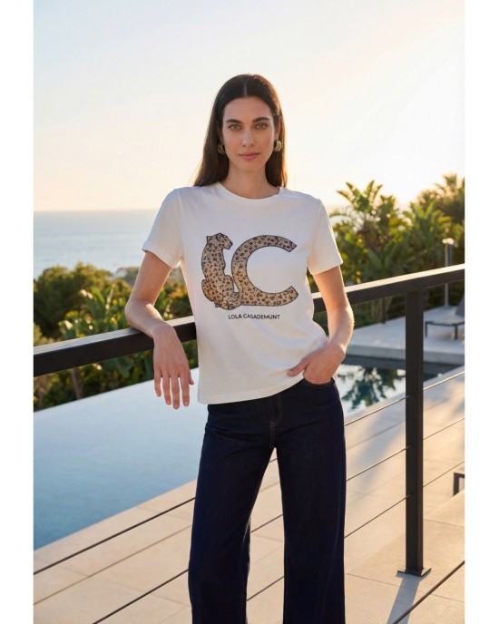 Lola Casademunt LC T-shirt With Sequins White Μπλούζα
