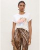 Lola Casademunt Animal Print T-Shirt Palm Trees White Μπλούζα