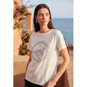Lola Casademunt T-shirt With Strass White Μπλούζα