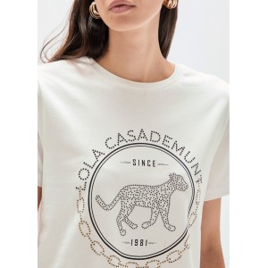Lola Casademunt T-shirt With Strass White Μπλούζα
