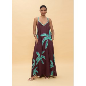 Lola Casademunt Long Palm Print Φόρεμα