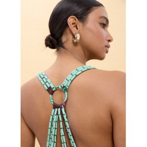 Lola Casademunt Long Palm Print Φόρεμα