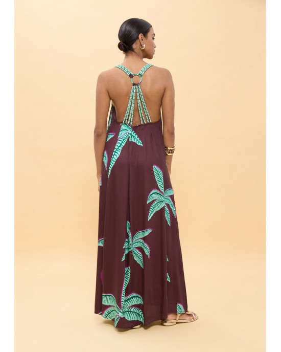 Lola Casademunt Long Palm Print Φόρεμα