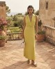 Lola Casademunt V-neck With Buckle Waist Lime Green Φόρεμα