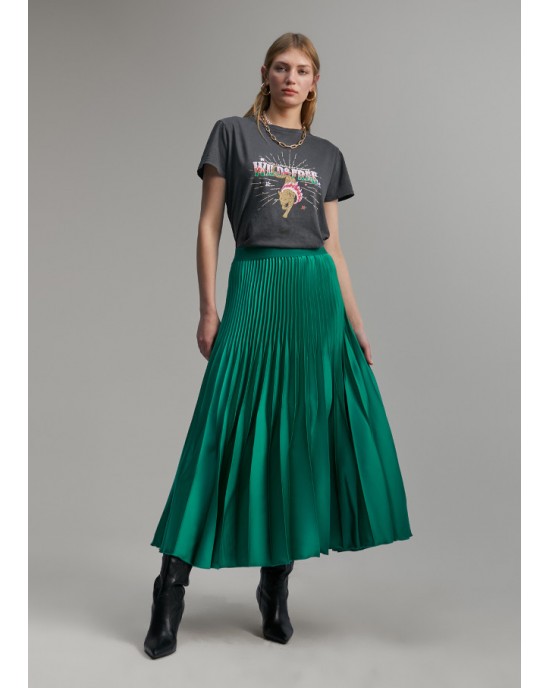 Lola Casademunt Pleated Green Maxi Φούστα