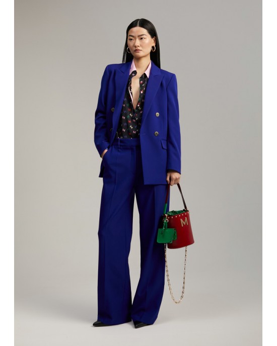 Lola Casademunt Straight Fit Suit Blue Παντελόνι